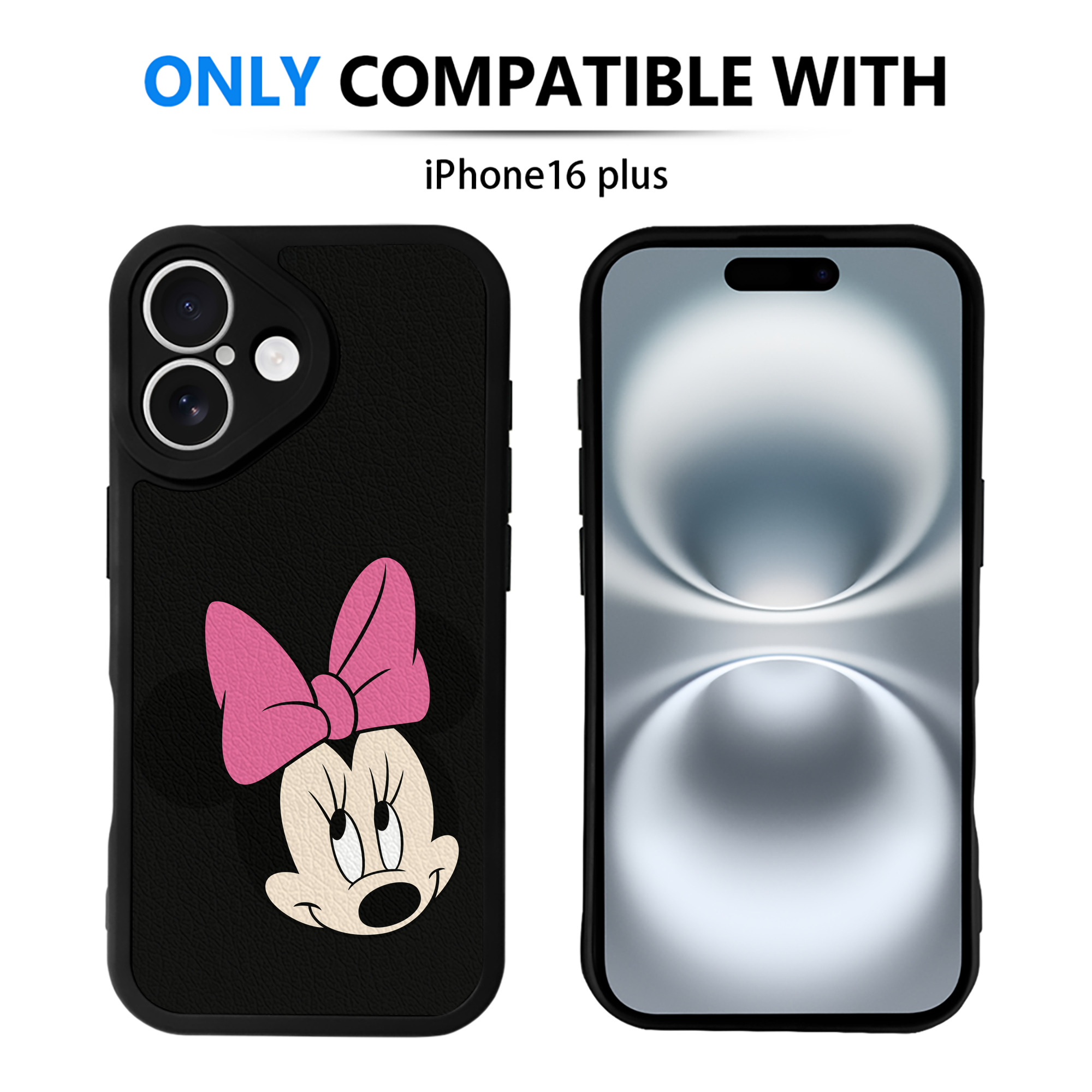 （画像用） ミッキーマウス Mickey Mouse 【iPhone 16シリーズ対応】シリコンスマホケース（レザー調） 材質：シリコン